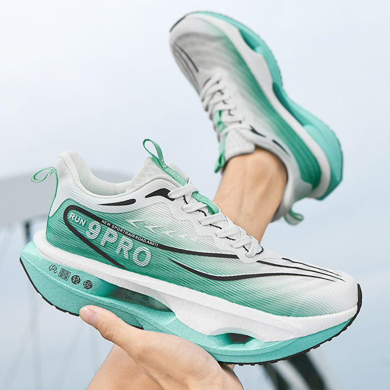 Breathable Mesh Athletic Shoes - メンズ ランニングシューズ、マラソン用、スポーツ用、カジュアル、メンズスニーカー、カーボンボード、通気性、軽量、レディース、快適、アスレチックスニーカー。