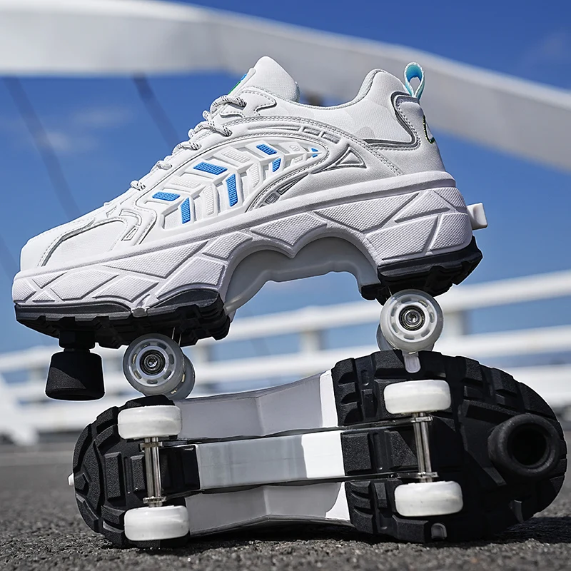 子供用ローラーブレード、4輪、ボタン式、格納式ブレーキ、安定 - Running Shoes のレビューと価格