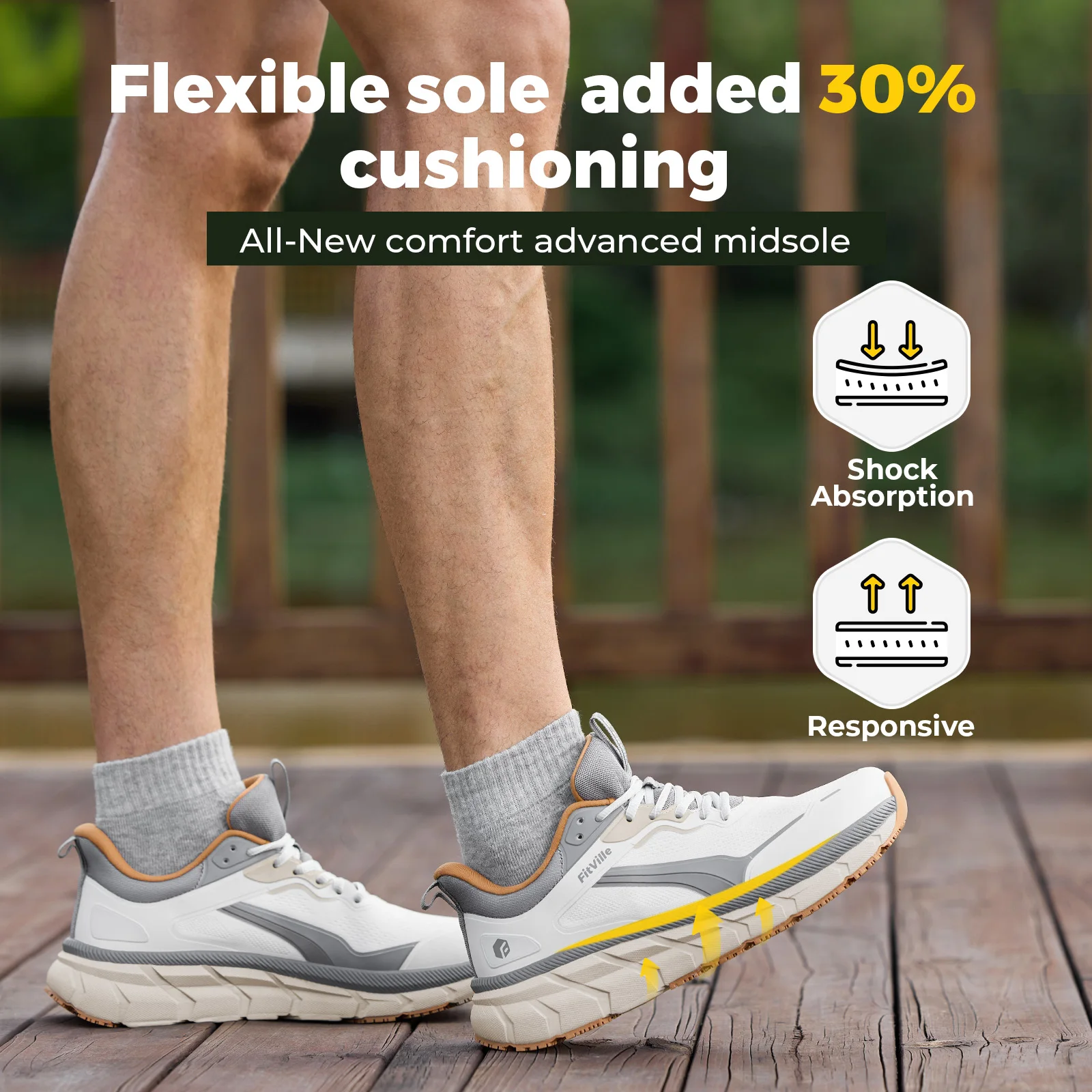 FitVille エクストラワイドトゥ メンズ スポーツシュ - Wide Toe Box Running Sneakers のレビューと価格