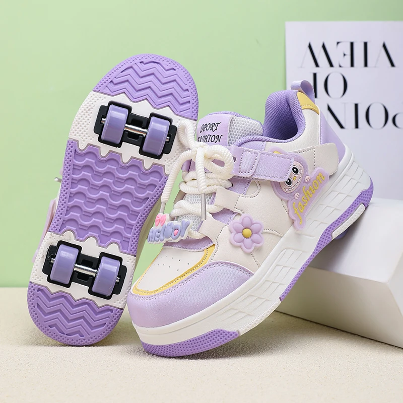 子供用ローラースケート、男の子・女の子向け、レザー製、2つの - Women'S Shoes のレビューと価格